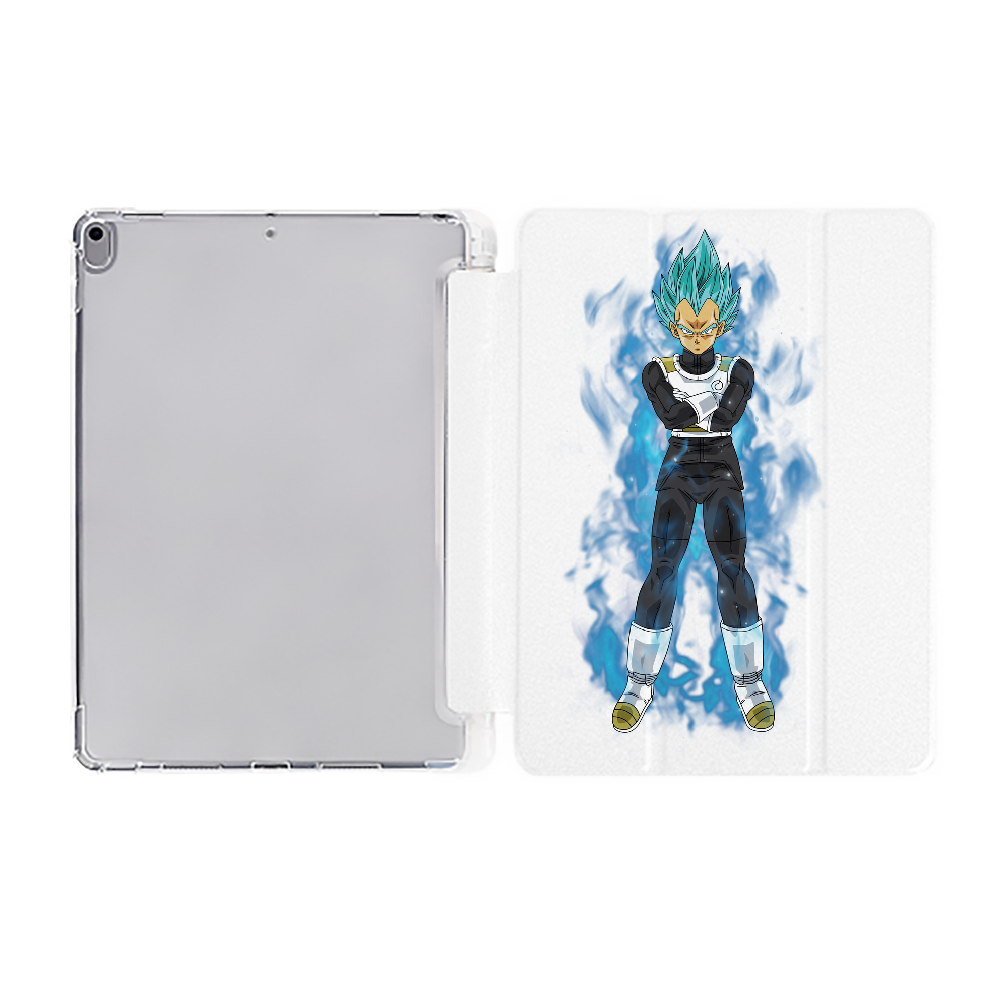 （画像用） ドラゴンボール ベジータ四世（Bejīta Yonsei）DRAGON BALL Vegeta IV IPad ケース ペン収納付き 三つ折りスタンド PUレザー×シリコン 対応機種9.5/10.5/10.9インチ